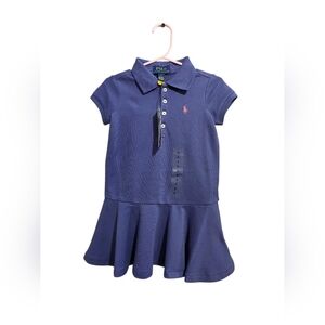 Polo Ralph Lauren Blue Polo Shirt Short Sleeve Stretch Mesh Dress Toddler Sz 2T